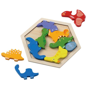木製六角パズル 恐竜 21762