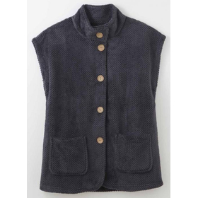 肩まで暖かチュニック丈ホームベスト　　チャコールグレー　LL