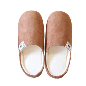 洗えるスエード調ルームスリッパ ブラウンL