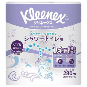 クリネックス 長持ち シャワートイレ用 8ロール ダブル