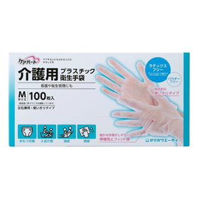 介護用プラスチック衛生手袋　Ｍサイズ　１００枚入 【介護用品】