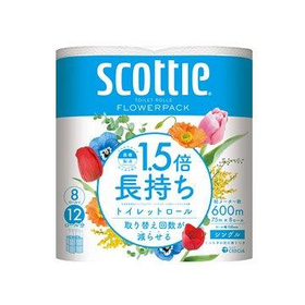 スコッティ フラワーパック 1.5倍長持ち 8ロール　シングル