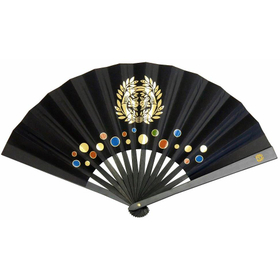 鉄扇8寸/伊達政宗    金家紋入　TS-政宗（全長24cm）