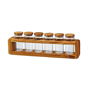 オリーブウッド スパイスストッカー6個セット SPS-6-OV
