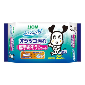 シュシュット！厚手おそうじシート　犬用 25枚入 【LION】