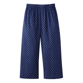 高島ちぢみ涼感ゆったりホームパンツ ネイビ－ドット　M