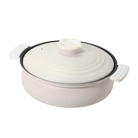 軽量ふっ素加工IH対応土鍋風卓上鍋24cm(ホワイト) HC-4