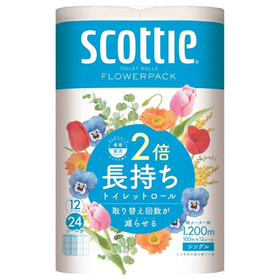スコッティ　フラワーパック　2倍長持ち 12ロール　シングル 1