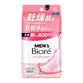 メンズビオレ　顔もふけるボディシート　肌ケアタイプ 26枚入