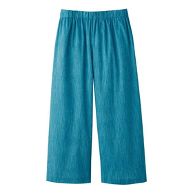 高島ちぢみ涼感ゆったりホームパンツ ターコイズブルー　M
