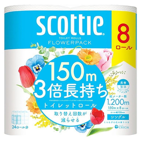 スコッティ フラワーパック 3倍長持ち 8ロール シングル