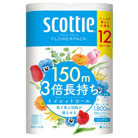 スコッティ フラワーパック 3倍長持ち 12ロール シングル