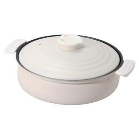 軽量ふっ素加工IH対応土鍋風卓上鍋26cm(ホワイト) HC-4