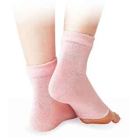 シルク混おやすみかかとカバーピンク