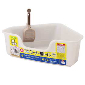 ニオイをとる砂専用 コンパクトコーナー猫トイレ 【LION】