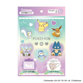 大人用 ポケモン(ハートバブル) 3D不織布マスク 5枚入り +