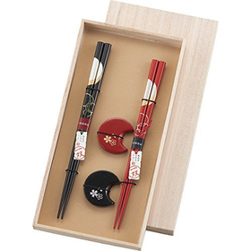 一双　宵待月&箸置華桜2P 【カトラリー】