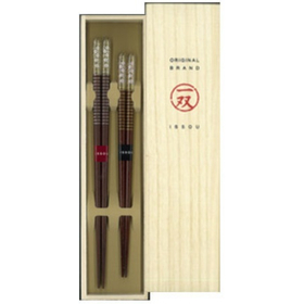 一双　桐箱夫婦箸　梅飾り 23.5cm&21cm 【カトラリー】