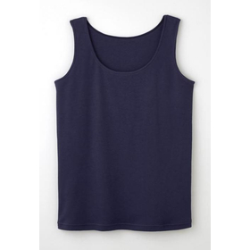 綿100%スムース編タンクトップ　ネイビー　M