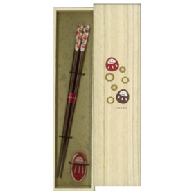 【システム非公開】一双　吉兆桐箱箸置き付　夢だるま 23cm 【