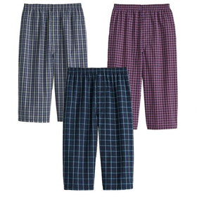 綿100%先染めロングトランクス(ひざ下丈)3柄組　M