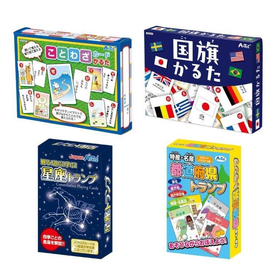 人気かるた4点セット ことわざ/星座/国旗/都道府県 21294