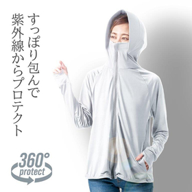 ＵＶプロテクト パーカー シャイン アイスブルー Ｍ