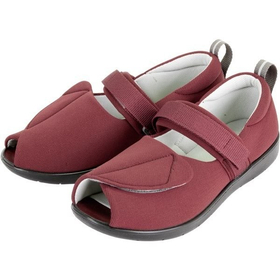 プラスハート  転びにくいシューズつま先なし SS ワイン 1足