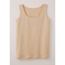 綿100%スムース編タンクトップ　ベージュ　M