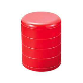 4段式回転収納ボックス　レッド　250401 【調理器具】