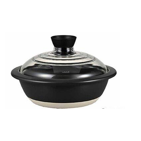 フタがガラスの土鍋8号　白土 GDN-225-B-W