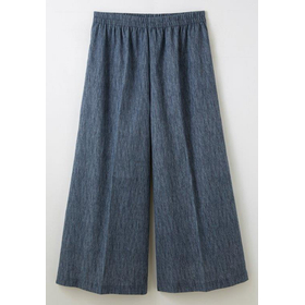 高島ちぢみ　キュロットパンツ ネイビー　LL