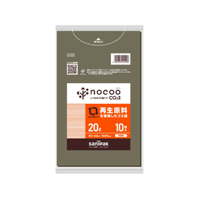 nocoo 再生原料を使用したゴミ袋 20L 半透明 10枚入