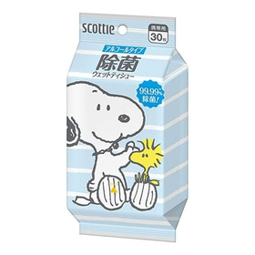 スコッティ ウェットティシュー 除菌 アルコールタイプ スヌーピ