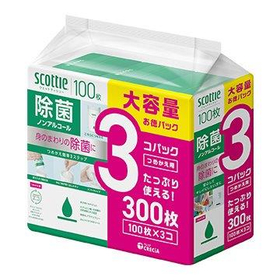スコッティ ウェットティシュー 除菌 ノンアルコール 100枚 