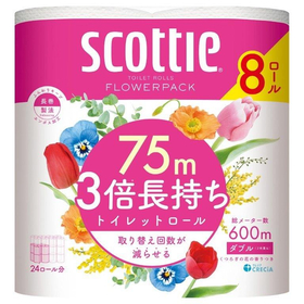 スコッティ フラワーパック　3倍長持ち　8ロール ダブル