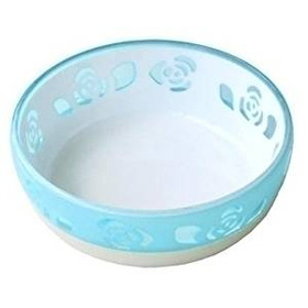 おいしく見えるニャン食器 ミニ ローズ　青 【犬猫用品】