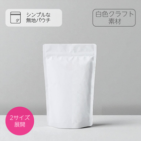 Plain Zip Stand Bag - White Craft