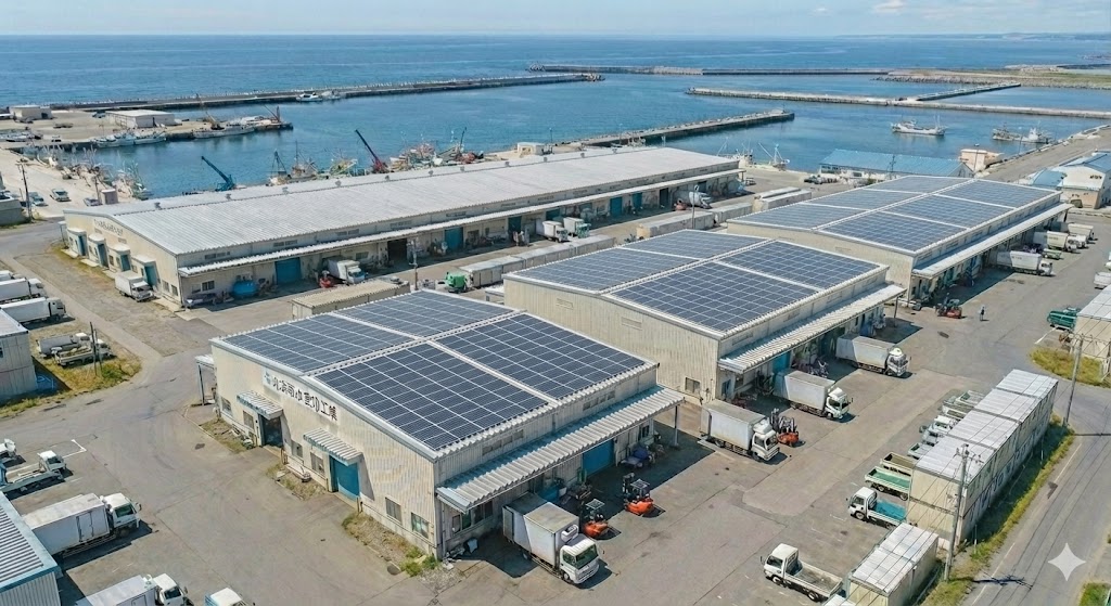 【水産加工向け】函館市自家消費型太陽光発電で鮮度維持コスト削減！