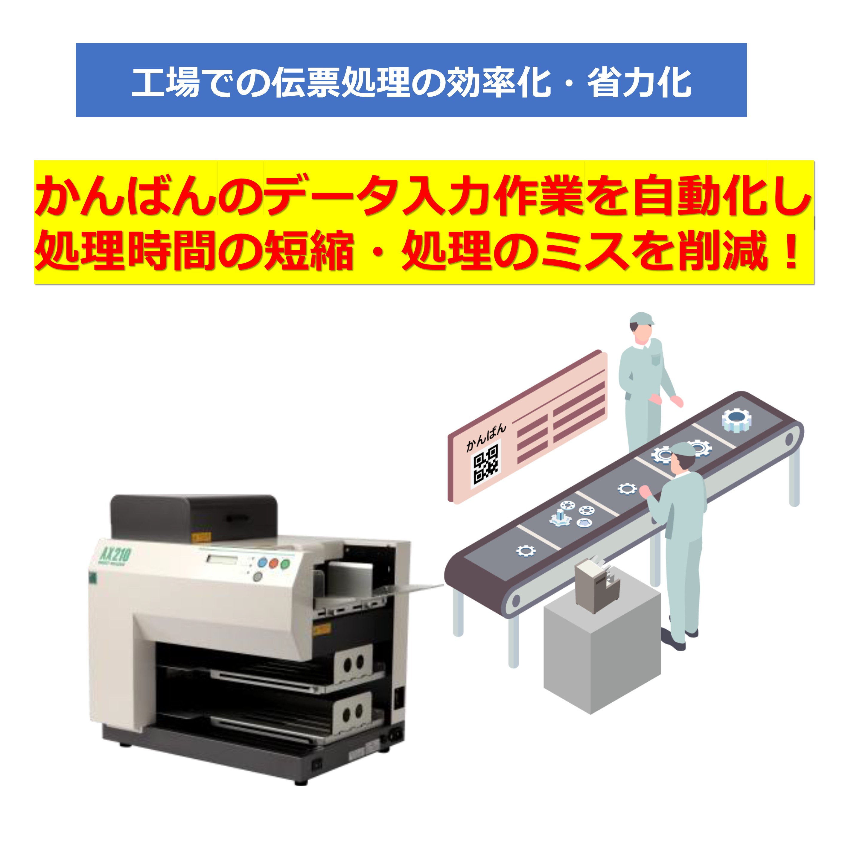 製造ラインでのかんばんデータ入力処理を自動化・業務改善 Z084