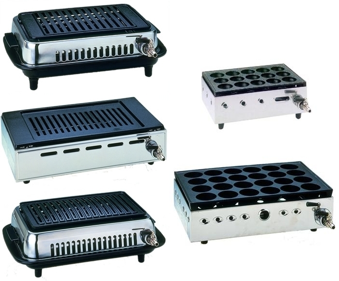 スイッチホース付き・ヤマキン高級焼肉機王者都市ガス用 ガス高級焼肉