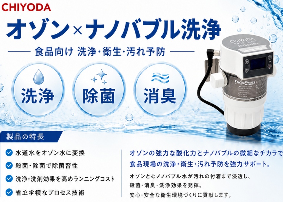 【飲食店向け】 「オゾン×ナノバブル洗浄」汚れ予防まで