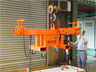 コンクリート2次製品用吊りベルト式電動無線反転機『SHT28』