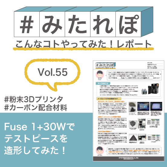 みたれぽ[55]Fuse 1 +30Wで新材料を造形してみた！