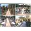 Permeable high furnace slag paving material 'Color Sand' for cemeteries and graveyards.
