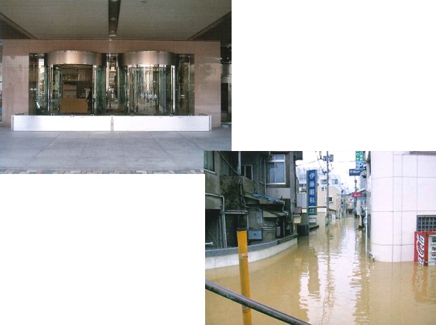 都市型防災設備　システム防水板「タウンガード」