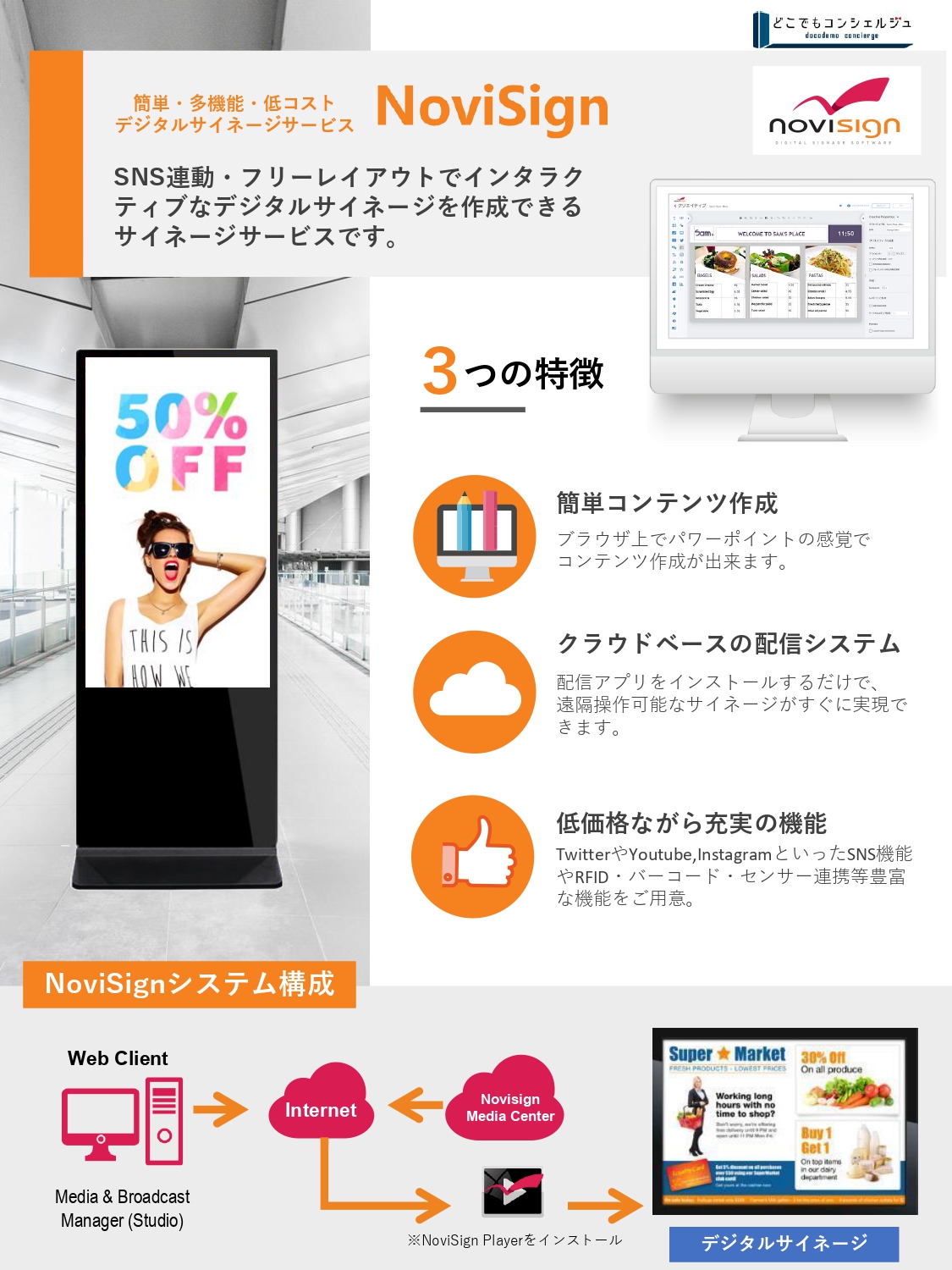 サイネージシステム【Novi Sign】