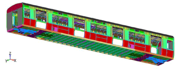 【FEM解析事例】鉄道車両の板厚最適化解析
