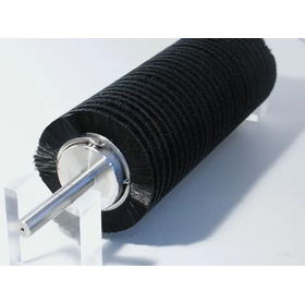 Roll brush for flat glass cleaning line