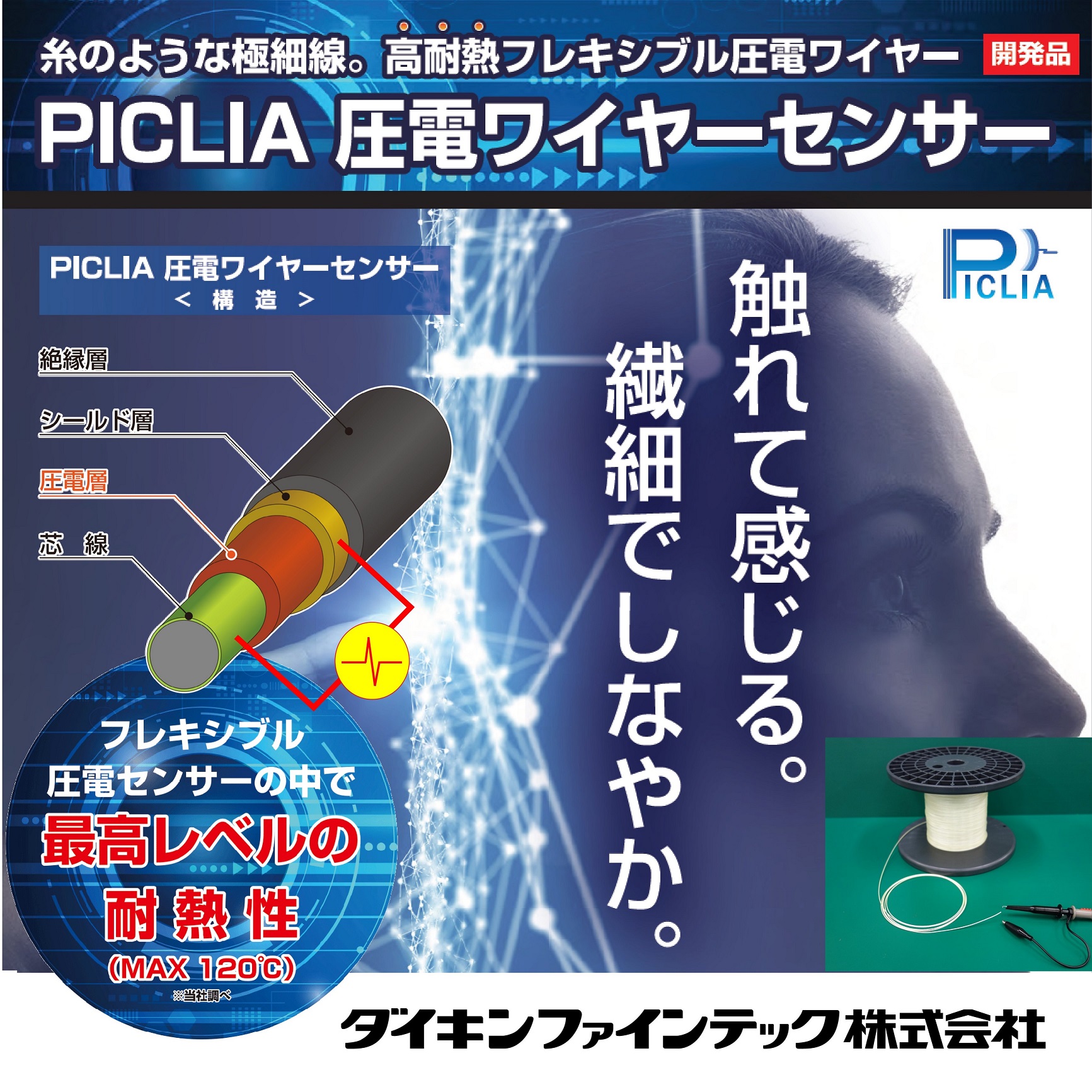 【医療機器向け】PICLIA 圧電ワイヤーセンサー